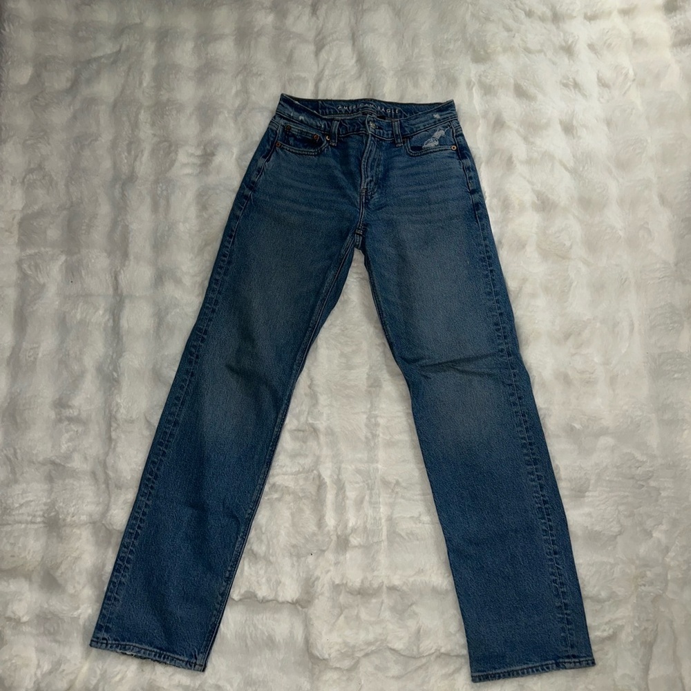 American Eagle Outfitters Women's Blue Straight Jeans